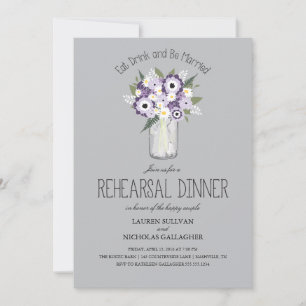 Floral Mason Jar Probe Dinner Einladung