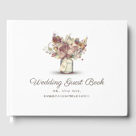 Floral Mason Jar Rustic Vintage Wedding Gästebuch