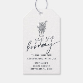 Floral Mason Jar Sip Hooray Brautparty Geschenkanhänger