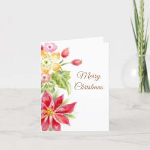 Floral Medley Merry Christmas Grußkarte Dankeskarte
