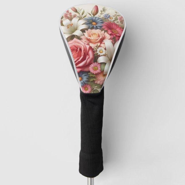 Floral Medley Vibrant Blooms & Botanische Schönhei Golf Headcover (Vorderseite)