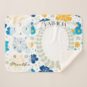 Floral Meilenstein Picture Prop Sherpadecke