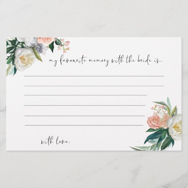 Floral Mein Lieblingsgedächtnis mit den Brautkarte Flyer (Vorne)