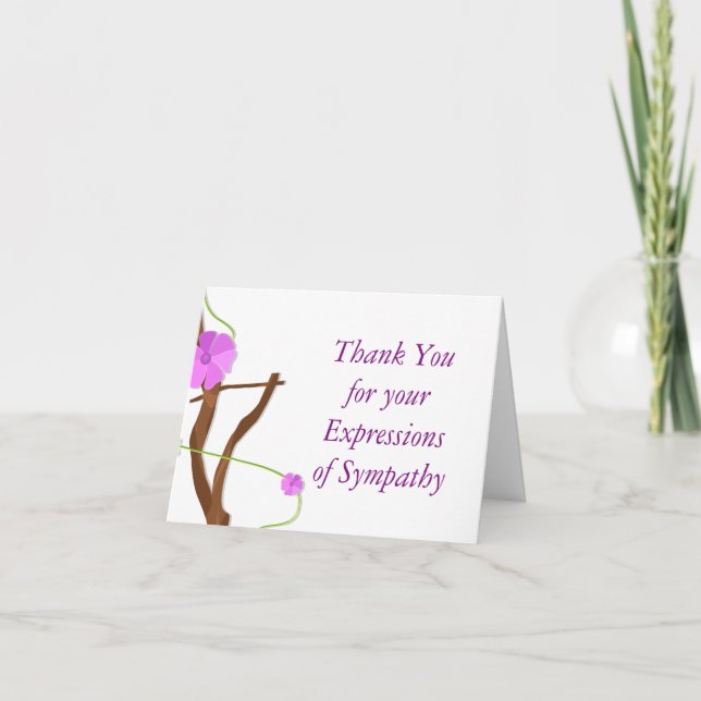 Floral Memorial Vielen Dank für Ihr Beileid Dankeskarte (Vorderseite)