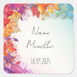 Floral Mendhi bevorzugt Aufkleber