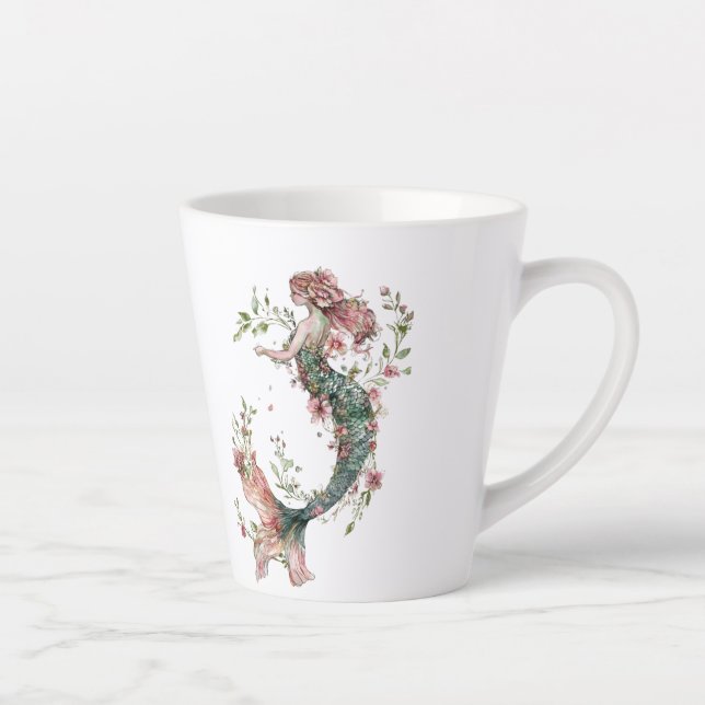 Floral Mermaid Latte Tasse - Whimsical Romance (Rechts)