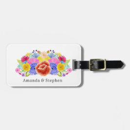 Floral mexikanische Fiesta Wedding Gepäckanhänger