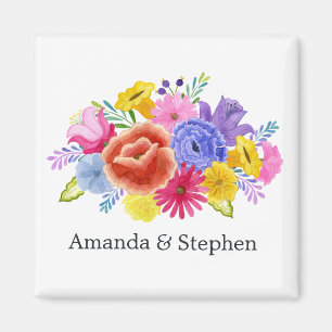 Floral mexikanische Fiesta Wedding Magnet