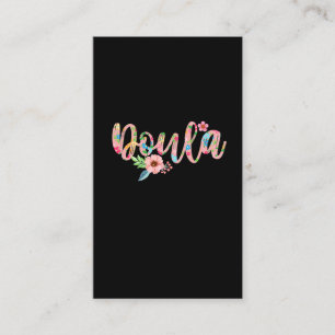 Floral Midfrau Blume Niedlich Baby Birne Doula Visitenkarte