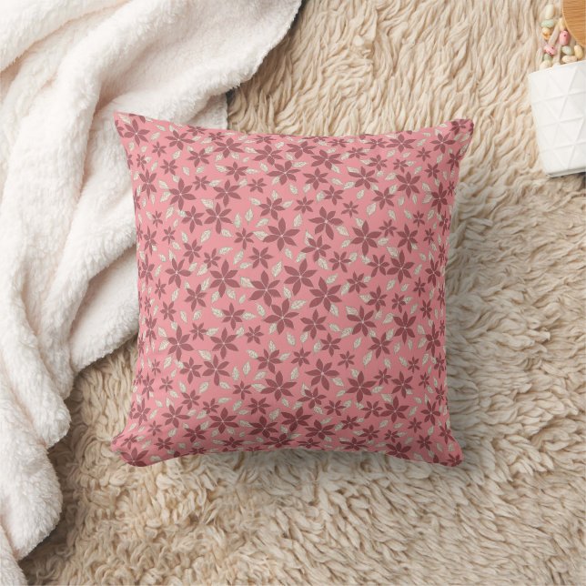 Floral Mill Fleurs Rosa und Lila Muster Kissen (Decke)