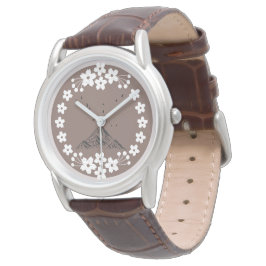 Floral Minimal Watch | Elegant Neutral Wrist Watch Armbanduhr