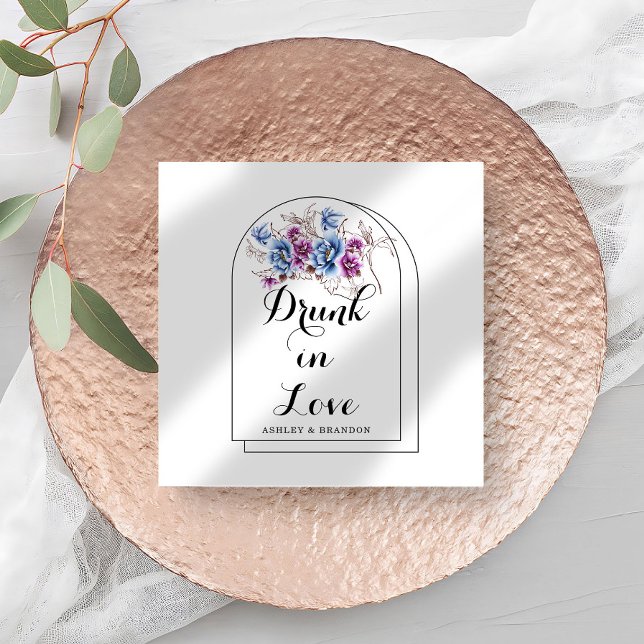 Floral Minimal Wedding Napkins Serviette (Von Creator hochgeladen)