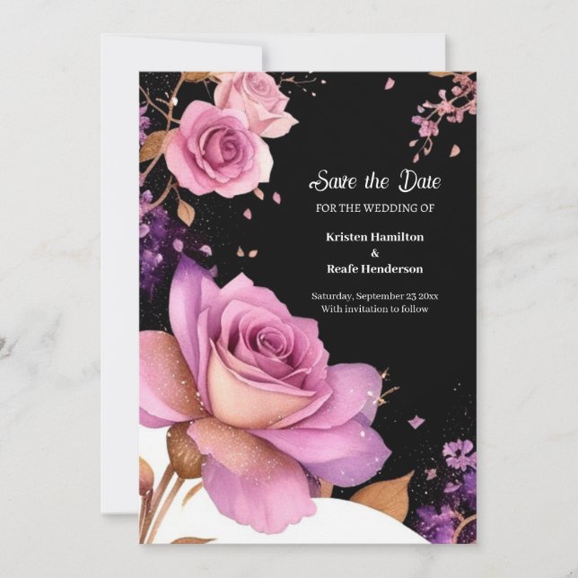 Floral Minimalistische Hochzeit Speichern Sie die  Save The Date (Vorderseite)