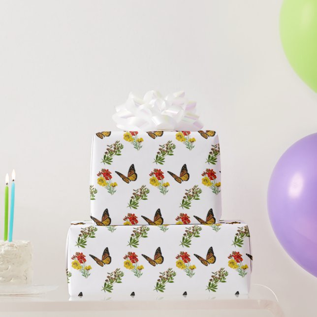 Floral mit Butterfly Geschenkpapier (Partygeschenke)