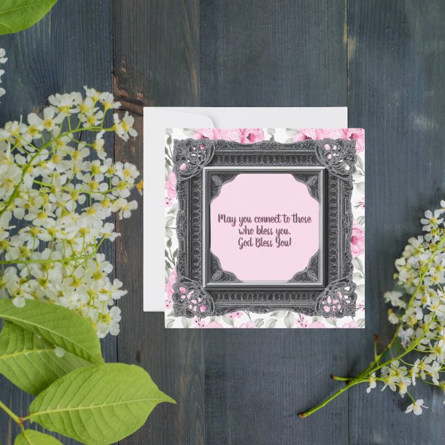 Floral mit schwarzem Rahmen Feiertagskarte (Von Creator hochgeladen)