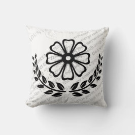 Floral mit Text - Polyester Kissen 16" x 16"