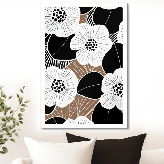 Floral Mitte Jahrhundert Moderne Poster (Transform your space with the timeless beauty of mid century modern floral art print. )