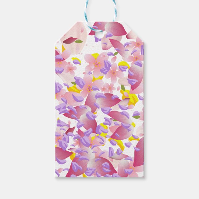 Floral, mixed petals prinf Small Gift Bag Geschenkanhänger (Vorderseite)