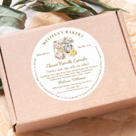 Floral Mixer Etikett Hütte Bäckerei Verpackung Runder Aufkleber
