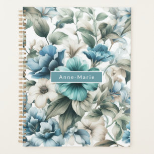 Floral modern blau mädchenhaft elegant stilvoll planer
