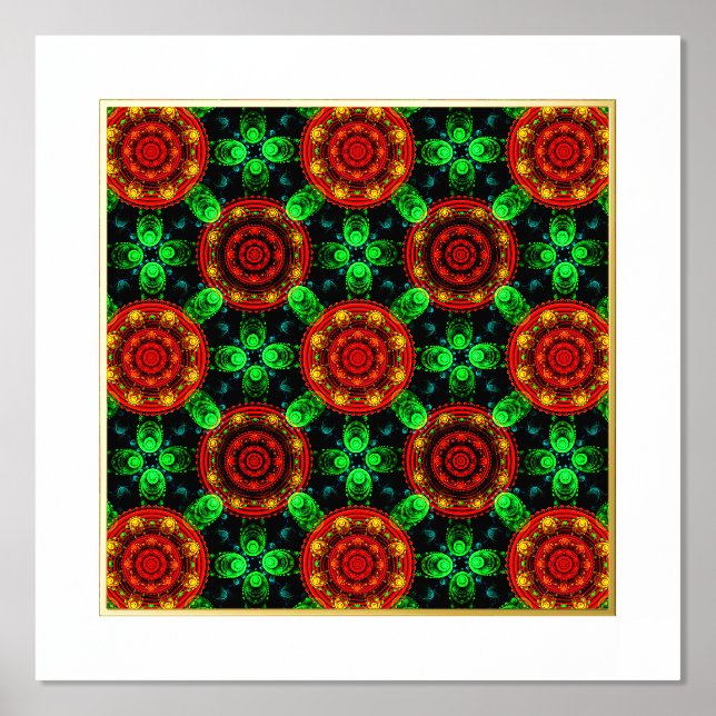 Floral Modern Boho Elegant Abstract Pattern #504 Foliendrucke (Vorderseite)