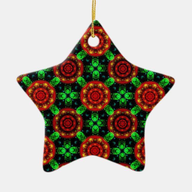 Floral Modern Boho Elegant Abstract Pattern #504 Keramik Ornament (Vorne)