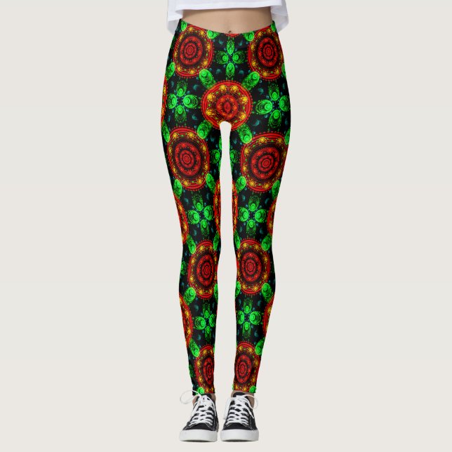 Floral Modern Boho Elegant Abstract Pattern #504 Leggings (Vorderseite)