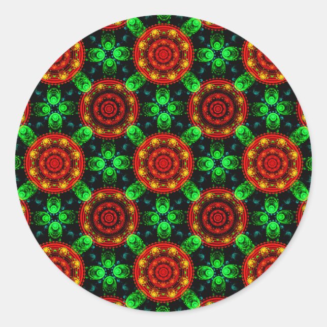 Floral Modern Boho Elegant Abstract Pattern #504 Runder Aufkleber (Vorderseite)