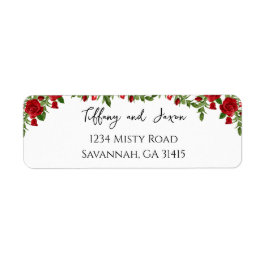 Floral Modern Elegance Lovely Red Address