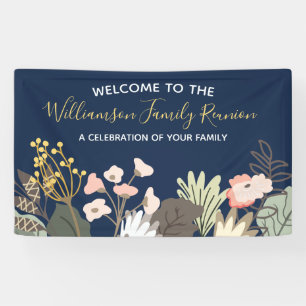 Floral Modern Family Wiedersehen Welcome Banner