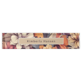 Floral modern orange mädchenhaft elegant 3 r namensplakette