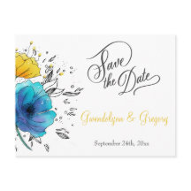 Floral moderne Blume qr Code Nicht Foto blau