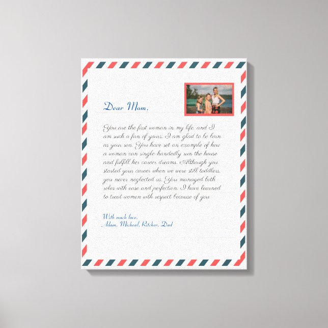 Floral Moderne handgeschriebene Liebe Mama Großmut Leinwanddruck (Vorderseite)