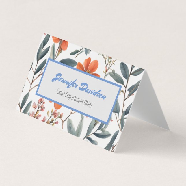 Floral Modernes Minimalistisch Elegantes Beruflich Visitenkarten (Vorderseite)