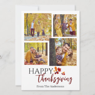 Floral Modernes Monogram Erntedank Familienunterne Feiertagskarte