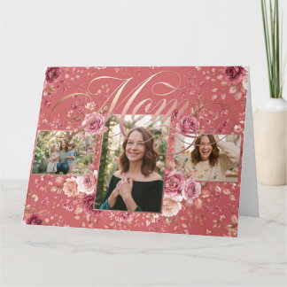 Floral Mom Photo Collage Design Karte