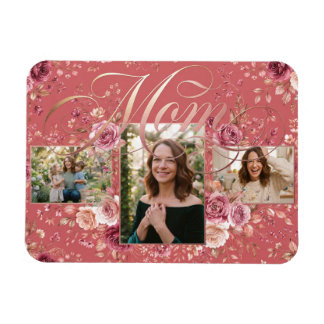 Floral Mom Photo Collage Design Magnet