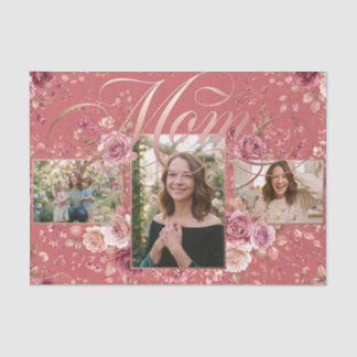 Floral Mom Photo Collage Design Seidenpapier