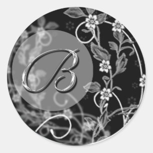 Floral Monogram B Wedding Umschlag Aufkleber Stick