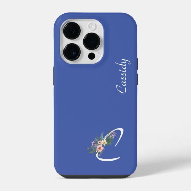 Floral Monogram c Retirement iPhone Hülle (Rückseite)