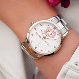 Floral Monogram  Couple’s Name  Armbanduhr