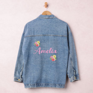 Floral Monogram Denim Jacket Jeansjacke