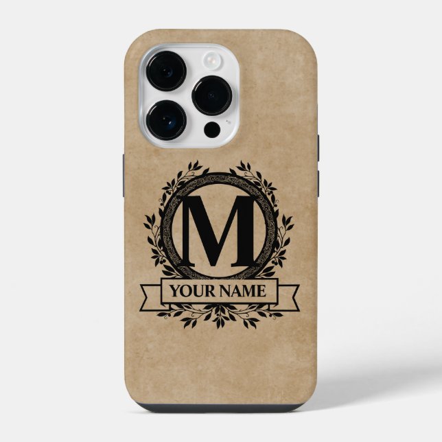 Floral Monogram Design iPhone Hülle (Rückseite)