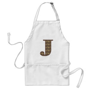Floral Monogram Initial J Elegant Schürze