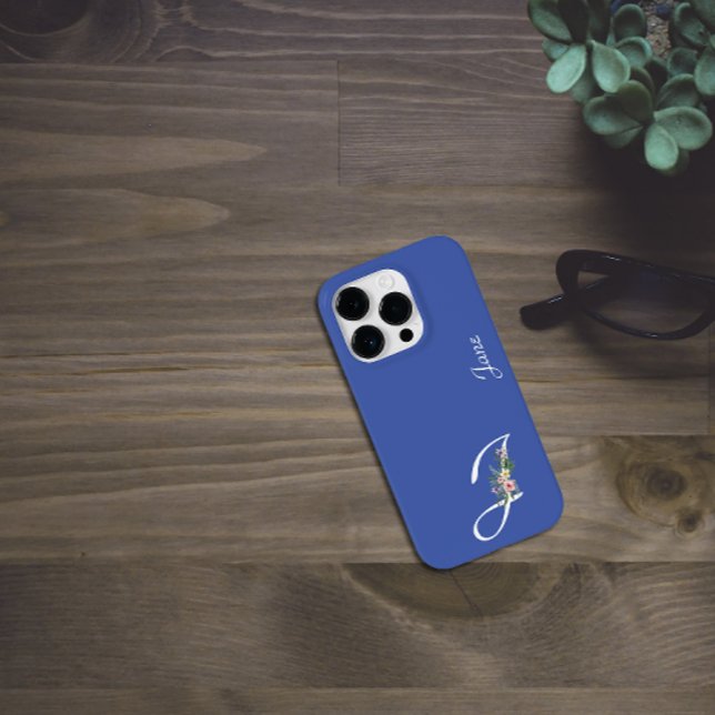 Floral Monogram J Retirement Case-Mate iPhone Hülle (Von Creator hochgeladen)