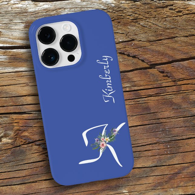 Floral Monogram K Retirement Case-Mate iPhone Hülle (Von Creator hochgeladen)