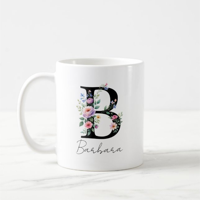  Floral Monogram – Letter B Kaffeetasse (Links)