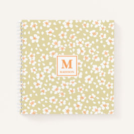 Floral Monogram Notebook Journal Notizbuch