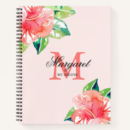 Floral Monogram Personal Cooking Rezepte Notebook Notizbuch