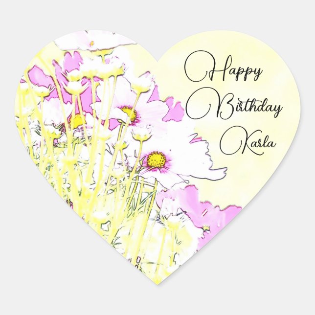 Floral Monogram Sticker (Vorderseite)